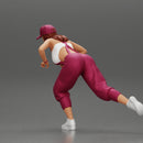 girl in overalls suit and cap riding fast an electric scooter - Only-Games