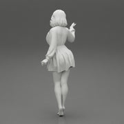 Stylish Beautiful Woman Wearing a V neck Dress - Only-Games