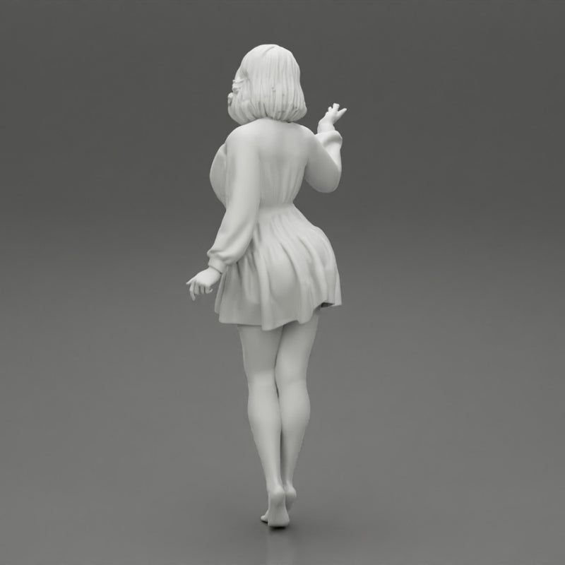 Stylish Beautiful Woman Wearing a V neck Dress - Only-Games