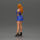 Confident Woman in Blue Dress Posing with Graceful Elegance - Only-Games