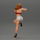 Sexy girl in bra and shorts Leaning Against car on the beach - Only-Games