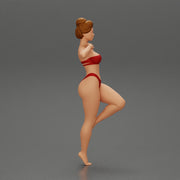 Sexy Woman In bikini posing and Standing On One Leg - Only-Games