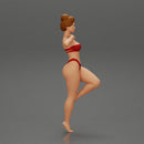 Sexy Woman In bikini posing and Standing On One Leg - Only-Games