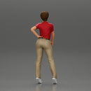 beautiful woman in polo shirt and pants with short hair - Only-Games