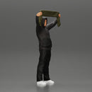 man in a hoodie supporting and holding a scarf - Only-Games