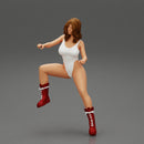 sexy woman in one piece sitting and driving a motorbike - Only-Games