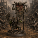 Skrapper Banner Boss - Sci-Fi Orc Warlord Miniature | Scrap-Tech | Original Custom Wargaming 40mm