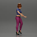 Young woman with short hair standing playing on an acoustic guitar on stage - Only-Games