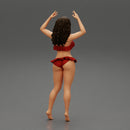 Hot beautiful woman in bikini standing with her arms raised up - Only-Games