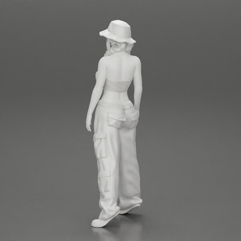 gangster homies lowrider girl posing in hat with pigtail hairstyle - Only-Games