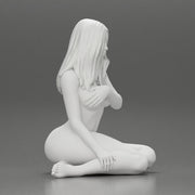 Sexy Naked Woman sitting and Covering Breasts With Hand - Only-Games