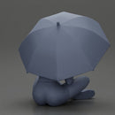 Pretty Girl with an Umbrella in bra and Shorts, Sitting - Only-Games