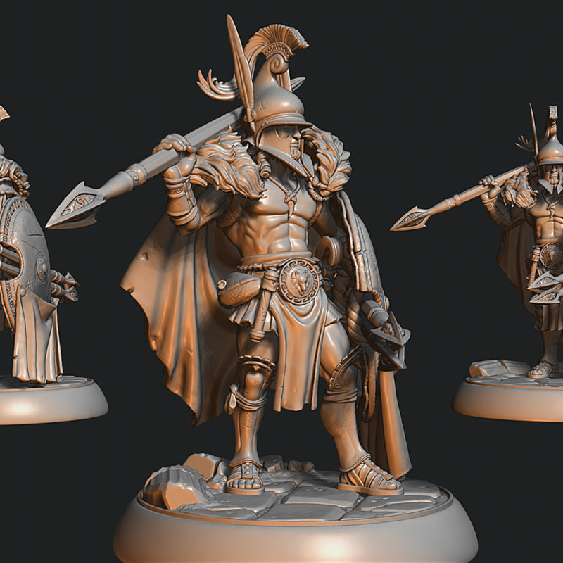 Tassos - Trathian Wolves leader - Ancient Greek peltasta Hero - 32mm - Only-Games