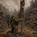 Skrapper Banner Boss - Sci-Fi Orc Warlord Miniature | Scrap-Tech | Original Custom Wargaming 40mm