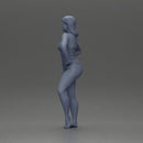 Elegant pose in blue swimsuit showcasing confidence and grace - Only-Games