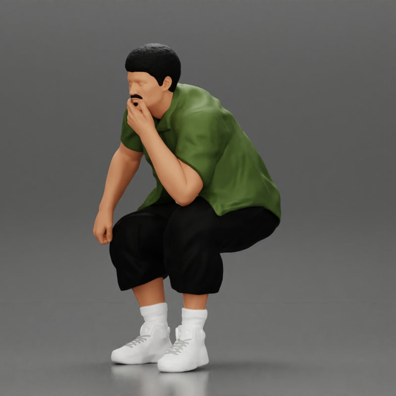 Fat Gangster sitting and thinking - Only-Games