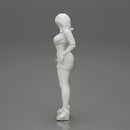 Sexy woman showing her breasts undressing her shorts - Only-Games