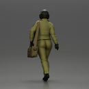 Pilot Woman Walking with Military Helmet and Emergency Shoulder Bag - Only-Games