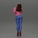 Beautiful girl in jeans and shirt posing - Only-Games