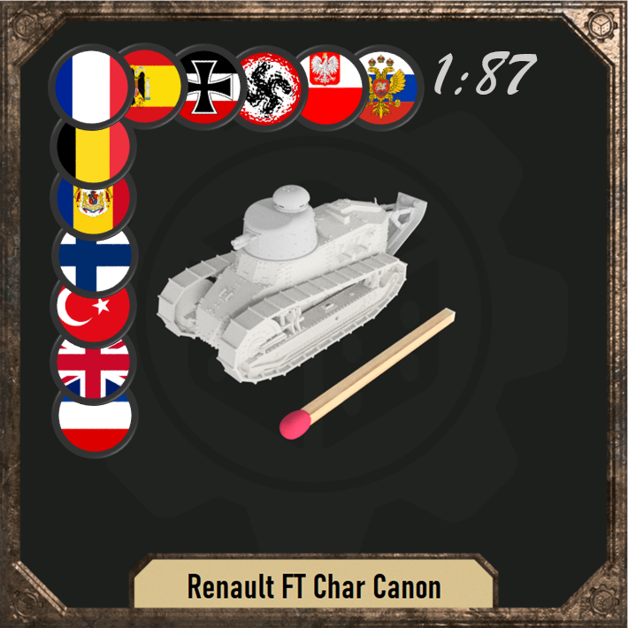 1/87 Renault Ft Char Canon with casted turret