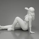 Tired woman mechanic in shirt pants and backwards cap sitting and drinking water during from bottle - Only-Games