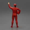 motorbiker celebrates and hold his helmet - Only-Games