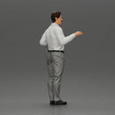 business man standing Holding a Suit - Only-Games