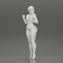 Attractive girl in bikini and stockings Leaning Against car - Only-Games