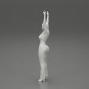 Young girl raised up two hands with sign of the horns - Only-Games