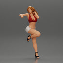 Sexy girl in bra and shorts Leaning Against car on the beach - Only-Games