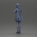 Shy Woman in Purple Dress Strikes a Sweet Pose - Only-Games