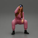 mechanic girl sitting and drinking water in suit and cap - Only-Games