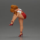 Sexy Girl Adjusting Her Stylish Red Heels - Only-Games