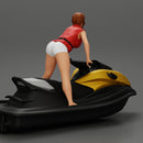 Beautiful girl riding standing up on a speeding jetski - Only-Games