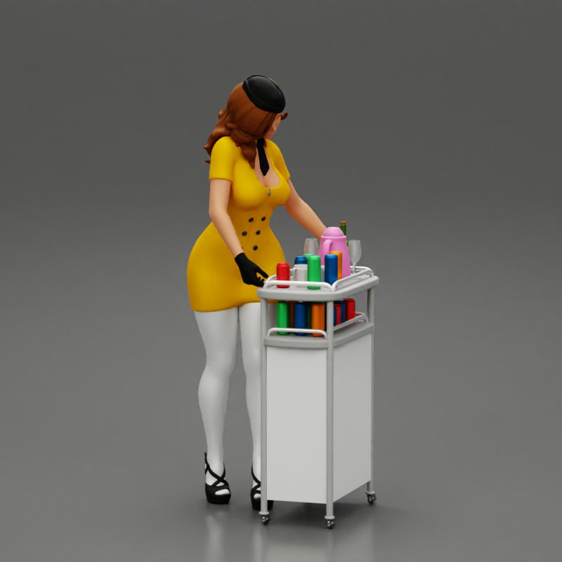 2 Sexy flight attendant serving drinks to passengers on board - Only-Games