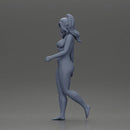 Naked girl walking with long hair - Only-Games