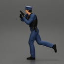 Police Officer running Chasing Criminal On Roadway holding a gun - Only-Games