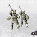 Man at arm with mace on foot - Late 14th - 34mm - Only-Games