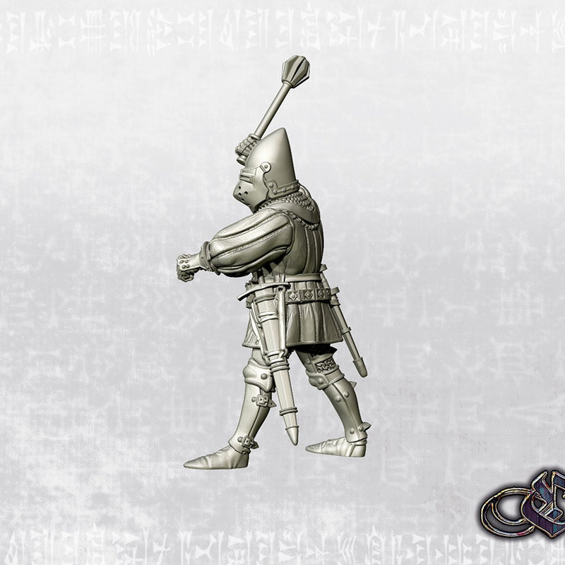 Man at arm with mace on foot - Late 14th - 28mm historic scale - Only-Games