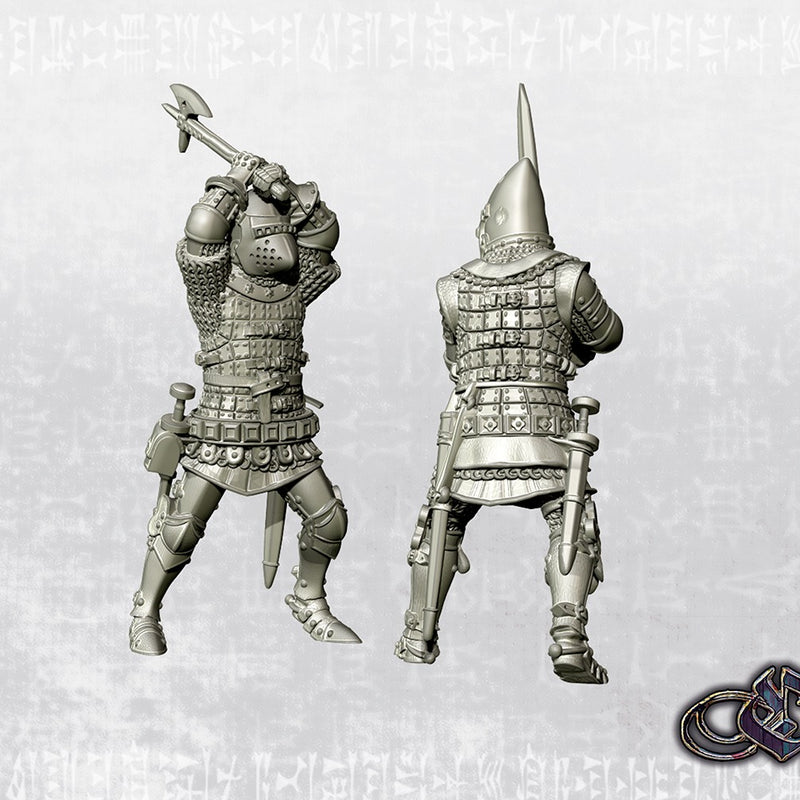 Duelling Knights on Foot - Late 14th - 34mm - Only-Games