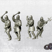 Infantrymen with Maces and Axes - Late 14th - 28mm historic scale - Only-Games