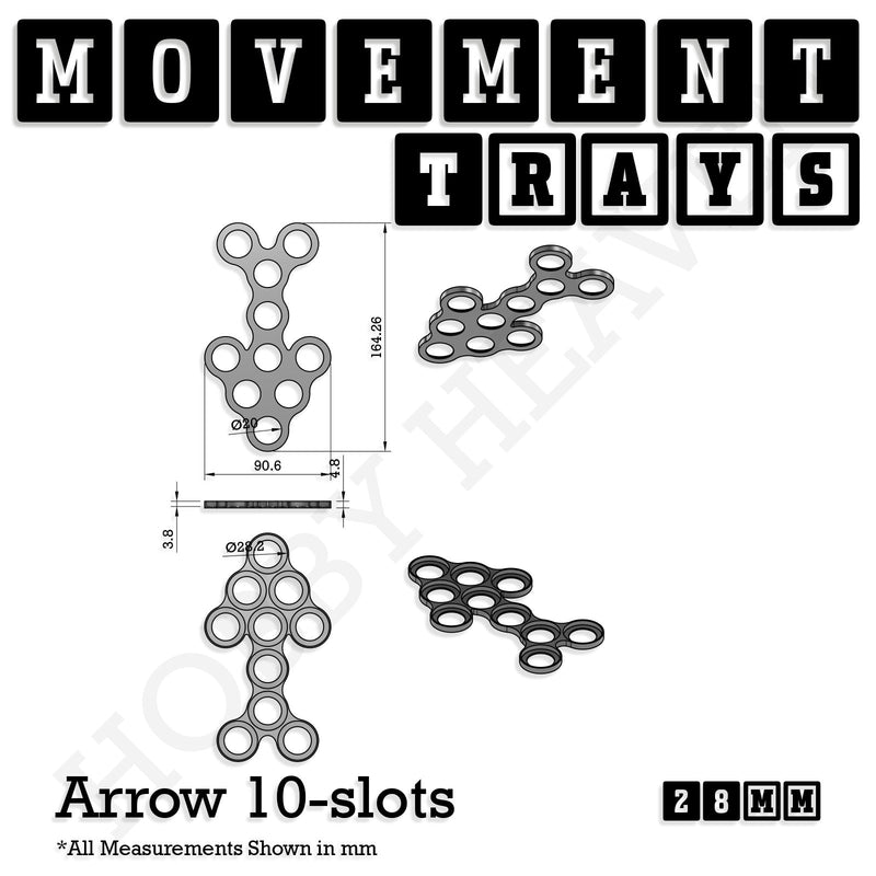 28mm Movement Trays for Tabletop Games | Wargaming | Full Range - Only-Games