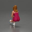 Woman in Pink Dress and heels sitting Deep in Thought - Only-Games