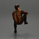 Handsome Young Man in Leather Jacket Looking Away while Sitting - Only-Games