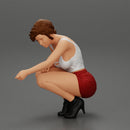 Beautiful girl Sit Near Her Cat - Only-Games