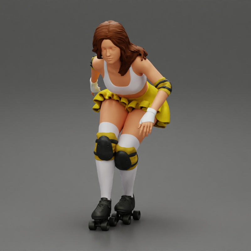 roller derby girl rolling fast - Only-Games