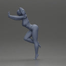 Woman in a bikini leaning on the car with her hands on the beach - Only-Games