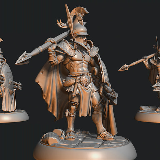 Tassos - Trathian Wolves leader - Ancient Greek peltasta Hero - 32mm - Only-Games