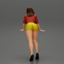 sexy girl in shorts and mini shirt leans against the car with her hands - Only-Games