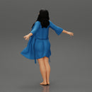 Sexy woman in Bikini and night robe opening Arms To the Sky - Only-Games